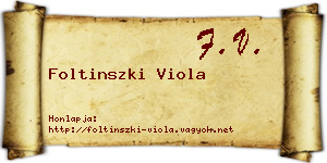 Foltinszki Viola névjegykártya